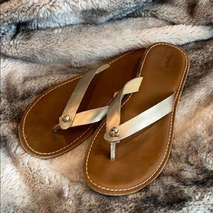 OluKai Gold leather sandals